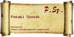 Pataki Szovát névjegykártya